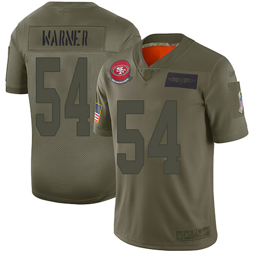 San Francisco 49ers Limited Camo Men #54 Fred Warner Jersey NFL #54 2019 Salute to Service